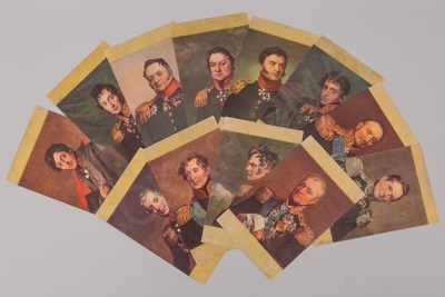 Двенадцать открыток с портретами героев Отечественной войны 1812 года по оригиналам Дж. Доу