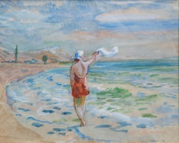 Бруни Лев Александрович (1894–1948). На пляже. Девушка с платком1