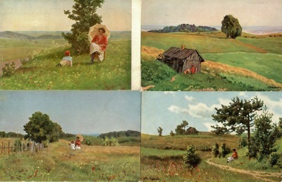 Семь открыток с видами деревни Юкки по оригиналам Г.О. Калмыкова