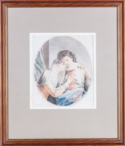 Русский художник-гравер Скородумов Гавриил Иванович (1755–1792). Прощание Ромео и Джульетты. 1775 год.