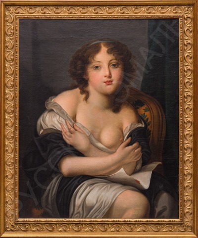 Неизвестный художник (Европа). Портрет молодой женщины в стиле Жана-Батиста Греза. Середина XIX века.