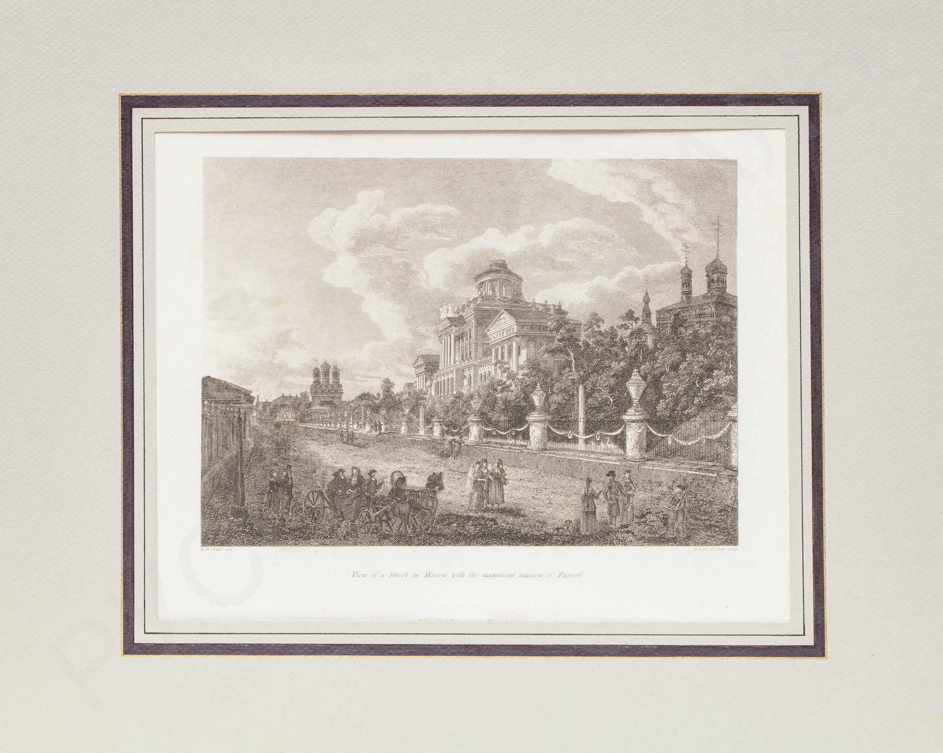 Скелтон (Skelton) Джозеф (1780–1850-е) Москва. Пашков дом и Моховая улица.  1809 год.