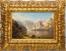 Неизвестный художник (Европа). Вид на озеро. XIX век.