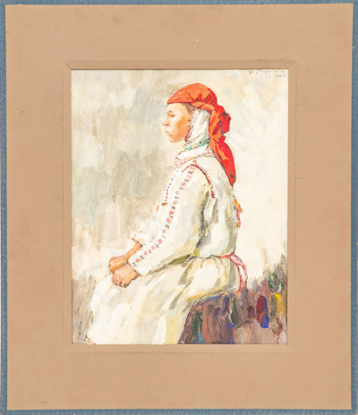Радимов Павел Александрович (1887–1967). Девушка в красном платке. 1928.