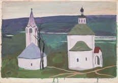 Назаров Константин Борисович (1933-1981). Две церкви. 1969.