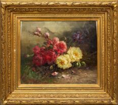 Анри Схаутен (Henry Schouten) (1857-1927).
Натюрморт с красными розами. Конец XIX века.