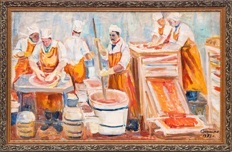 Снытко Владимир Антонович (1932-2024).  Обработчики икры. 1973.