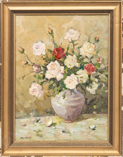 Марков Леонид Васильевич (1926-1988). Розы в вазе. Середина XX века.