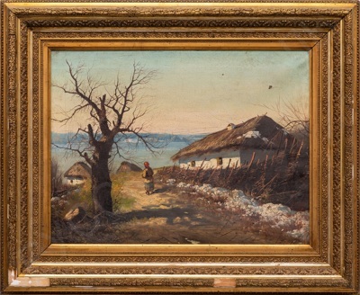 Неизвестный художник (Россия). Пейзаж с хатой. Вторая половина XIX века
