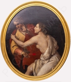 Неизвестный художник (Россия?). Иосиф и жена Потифара. Конец XVIII-начало XIX века.