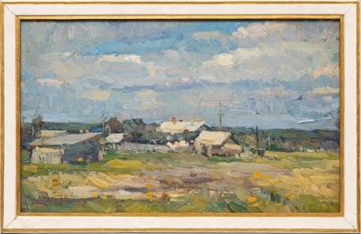 Счётчиков Евгений Павлович (род. 1951). Вид на деревню. 1982.
