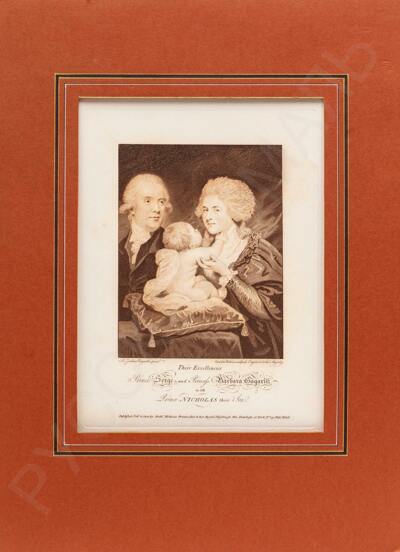 Уотсон (Watson) Каролина (1760–1814) по оригиналу Рейнольдса (Reynolds) Джошуа (1723–1792).
Портрет князя С. С. Гагарина с супругой и сыном. 1800 год.