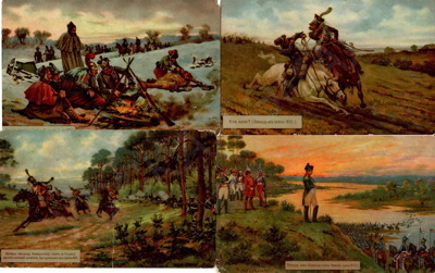 Пять открыток на тему Отечественной войны 1812 года.