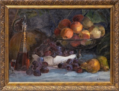 [Ученик И. Машкова в Центральной студии АХРР] Когаков Иван Ефимович (1895-1958). Натюрморт. 1930-е.