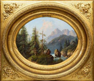 Неизвестный художник (Европа). Горный пейзаж. Вторая половина XIX века.