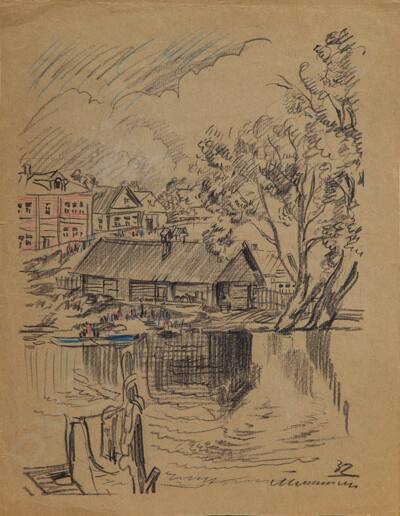 Маторин Михаил Владимирович (1901-1976). Поселок на берегу. 1932 г.