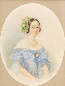 Стрелковский А.И. Портрет дамы в голубом, 1848 г.2