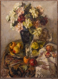 [Социалистический романтизм] Щукин Юрий Прокопьевич (1904?1935). Цветы и фрукты. 1920-е.
