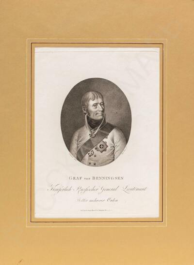 Хаас (Haas) Мено (1752–1832) по оригиналу Шмейдлера (Schmeidler) Карла Готтлоба (1772–1838).
Портрет графа Л. Л. Беннигсена. 1810-е годы.