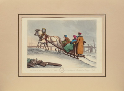 Кларк (Clark) Джон Хивсайд (1771–1863) и Дюбург (Dubourgh). Сани русских горожан. 1815 год.