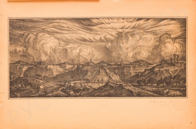 Богаевский Константин Федорович (1872–1943). Горный пейзаж. Из альбома "Двадцать рисунков, исполненных на камне автором". 1922.