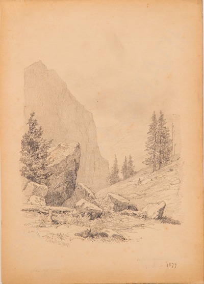 Неизвестный художник. Камнепад. 1879.