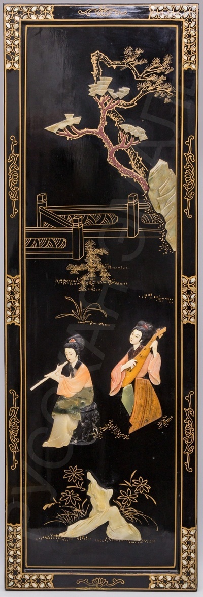 Панно в стиле шинуазри с изображением музицирующих китаянок