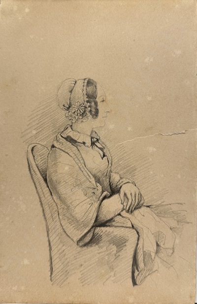Неизвестный художник. Портрет дамы в чепце. Вторая половина XIX века.