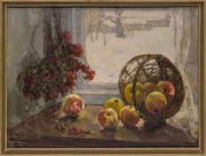 Корыгина Анастасия Константиновна (?-?). Натюрморт "Яблоки". 1972.