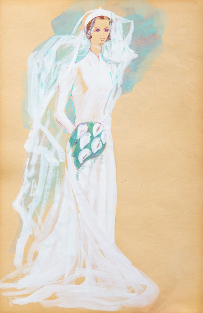 Вирсаладзе Симон Багратович (1908–1989) Эскиз женского костюма. Невеста. 1950-е.