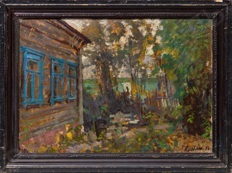 Алексеев Адольф Евгеньевич (1934-2000).  Дом с голубыми ставнями. 1956.