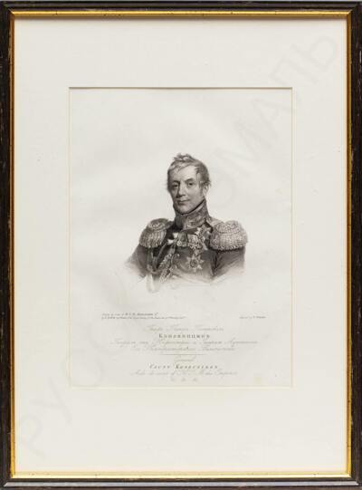 [Собрание А.Л. Кусакина] (Wright) Томас (1792–1849) по оригиналу Доу (Dawe) Джорджа (1781–1829). Портрет П. П. Коновницына. 1823 год.