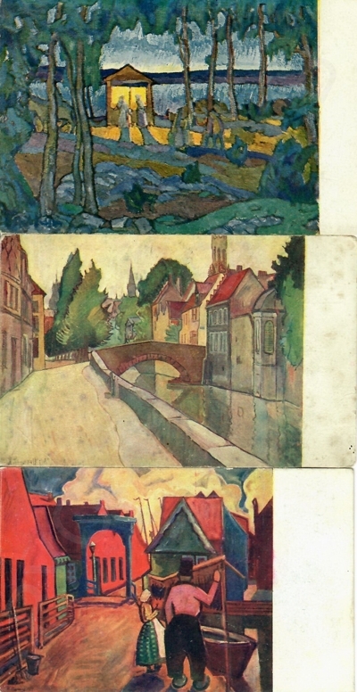 Пять открыток по оригиналам художников Вениамина Белкина и Николая Шмакова.
