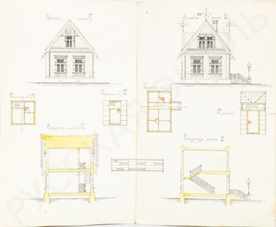 Орловъ. Проект деревянного домика в русском стиле. 1890-е.