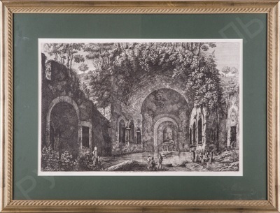 Россини, Луиджи (Luigi Rossini, Italy, 1790-1857). Вид на источник и грот Эгерии у Капенских ворот. 1823.