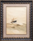 Досекин Николай Васильевич (1863–1935). Пароход в открытом море. 1895.