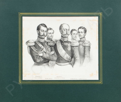Император Николай I с сыновьями. 1855 год.