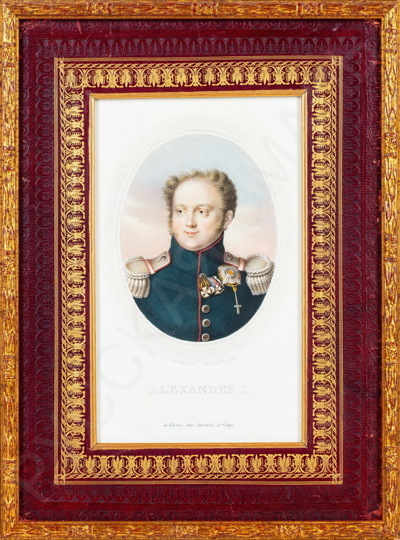 Портрет императора Александра I. 1815 год.
Блазиус Хефель Хефель (Hofel)(1792–1863) по оригиналу Жана-Батиста Изабе (Isabey) (1767–1855).