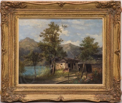 Неизвестный художник. Пейзаж с горами. Вторая половина XIX века.