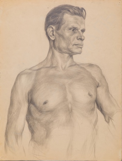 Русакова Ирина Павловна (род. 1930). Обнаженный натурщик. 1950-е.