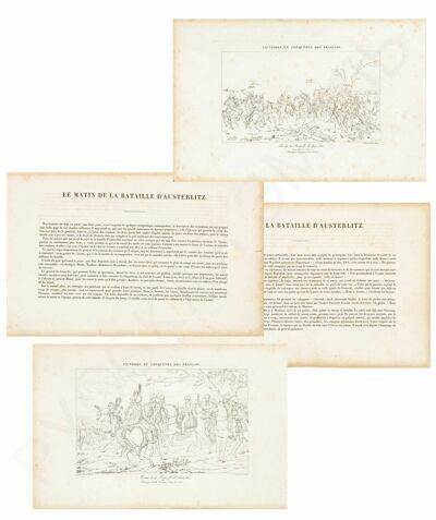 Два офорта на тему битвы при Аустерлице с приложением описаний. Первая половина XIX века.