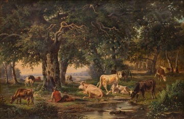 Моррен, Огюст (Morren, Auguste, 1804-1870. Бельгия). Пасторальный пейзаж2