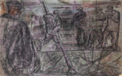 Алексеев Адольф Евгеньевич (1934-2000). Порт Владимир. Серия "Рыбаки Севера". 1962.