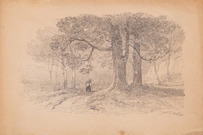 Неизвестный художник. Путница в дубовой роще. 1842.