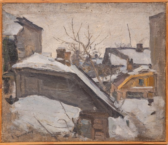 [Социалистический романтизм] Гремитских Владимир Георгиевич (1916-1991). Крыши. 1950-е.