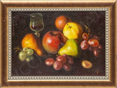 Понамарев С. Натюрморт "Бокал и фрукты". 1992 г.