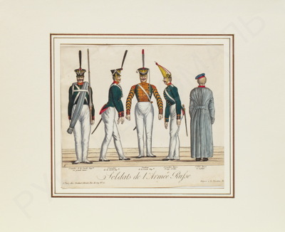 Неизвестный художник. Солдаты русской армии. 1814 год.