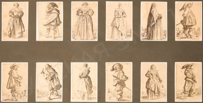 Жак Калло (фр. Jacques Callot; 1592-1635). 12 гравюр из серии "Лотарингское дворянство". 1624.