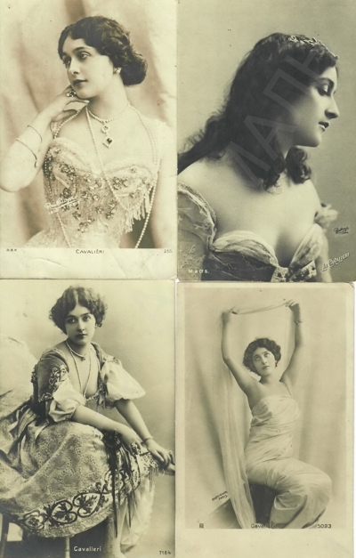 Пять открыток с портретами итальнской оперной певицы Лины Кавальери.
