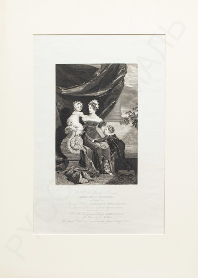 Императрица Александра Федоровна с детьми. 1825 год.
Томас Райт (Wright)(1792–1849) по оригиналу Джорджа Доу (Dawe)(1781–1829).